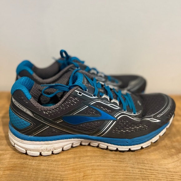 Brooks men’s ghost 8 sneakers‎ running shoes blue and gray metallic size 10 EUC main image 8
